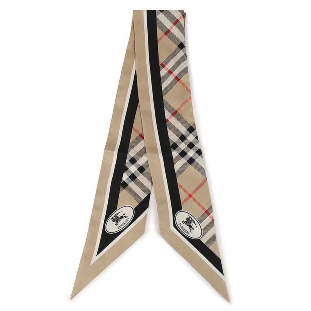 Skinny Check Silk Scarf